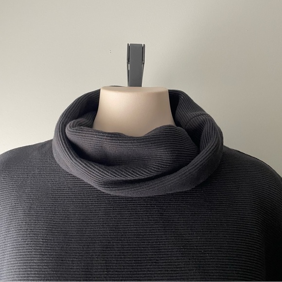 Shambhala Oversized Ribbed Turtleneck Sweater Drop Sleeve Black Size Large - Picture 4 of 10
